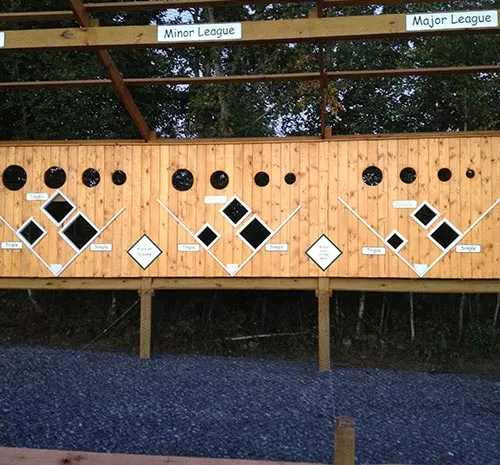 Baseball pitching game, a fall activity at Ellms Family Farm in Saratoga